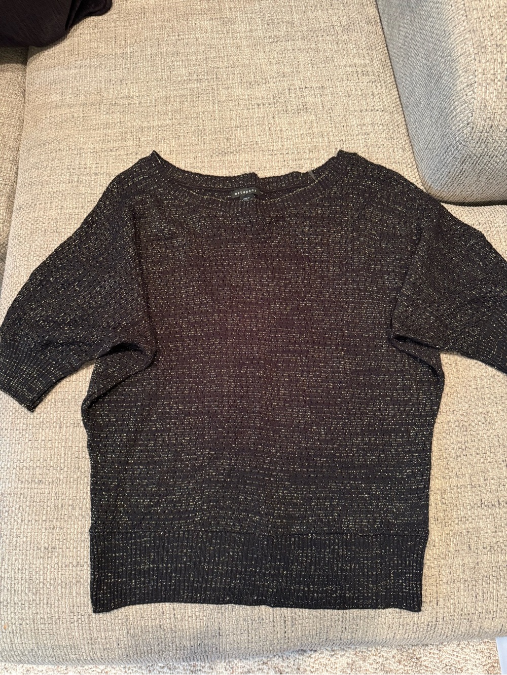 Metaphor Black Metallic Crewneck Sweater